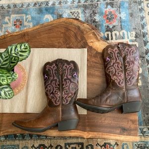 Justin Stampede Women’s McKayla Brown Snip Toe Cowgirl Boots